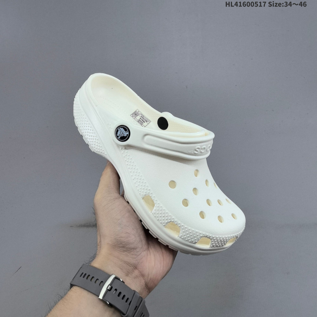 White Crocs Classic Clog - product photo shown in the listing for this item.