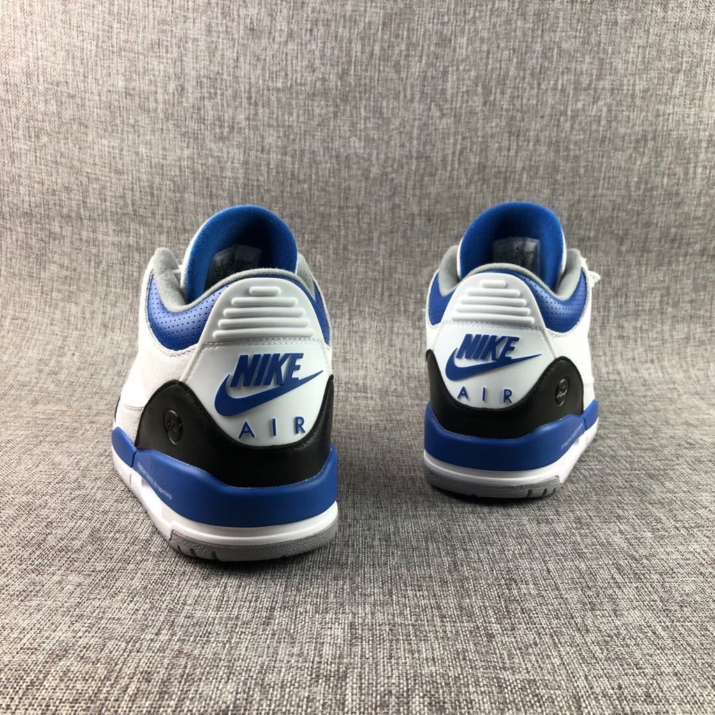 Fragment x Air Jordan 3 Sneakers in White Blue CT8532-040 - product image from the listing.