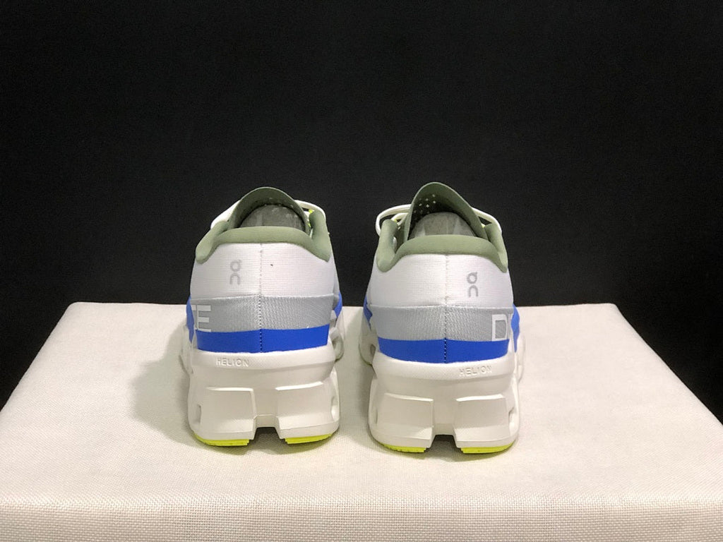 On Cloudmonster 2 Distance Running Shoes in White and Blue - product image from the listing.