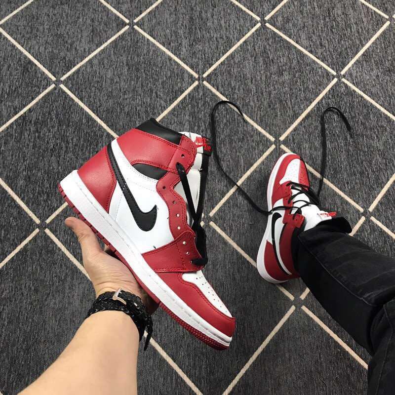 Air Jordan 1 High Sneakers in Black Red White - product image from the listing.