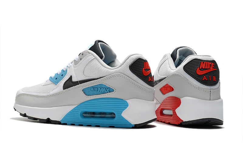 Nike Air Max 90 Sneakers in White Blue Red - product image from the listing.