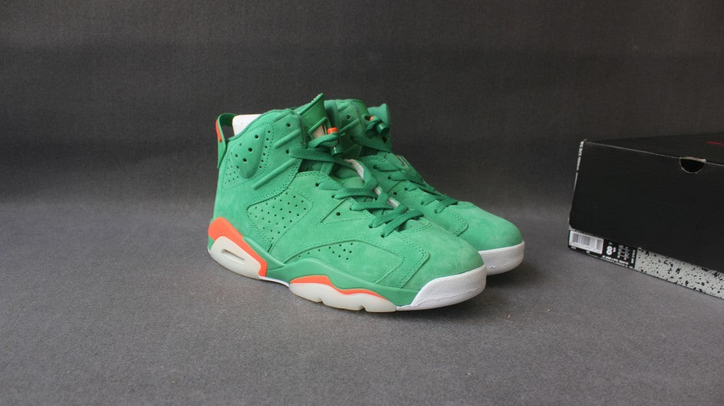 Air Jordan 6 Gatorade High-Top Sneakers in Green 384664-145 - product image from the listing.