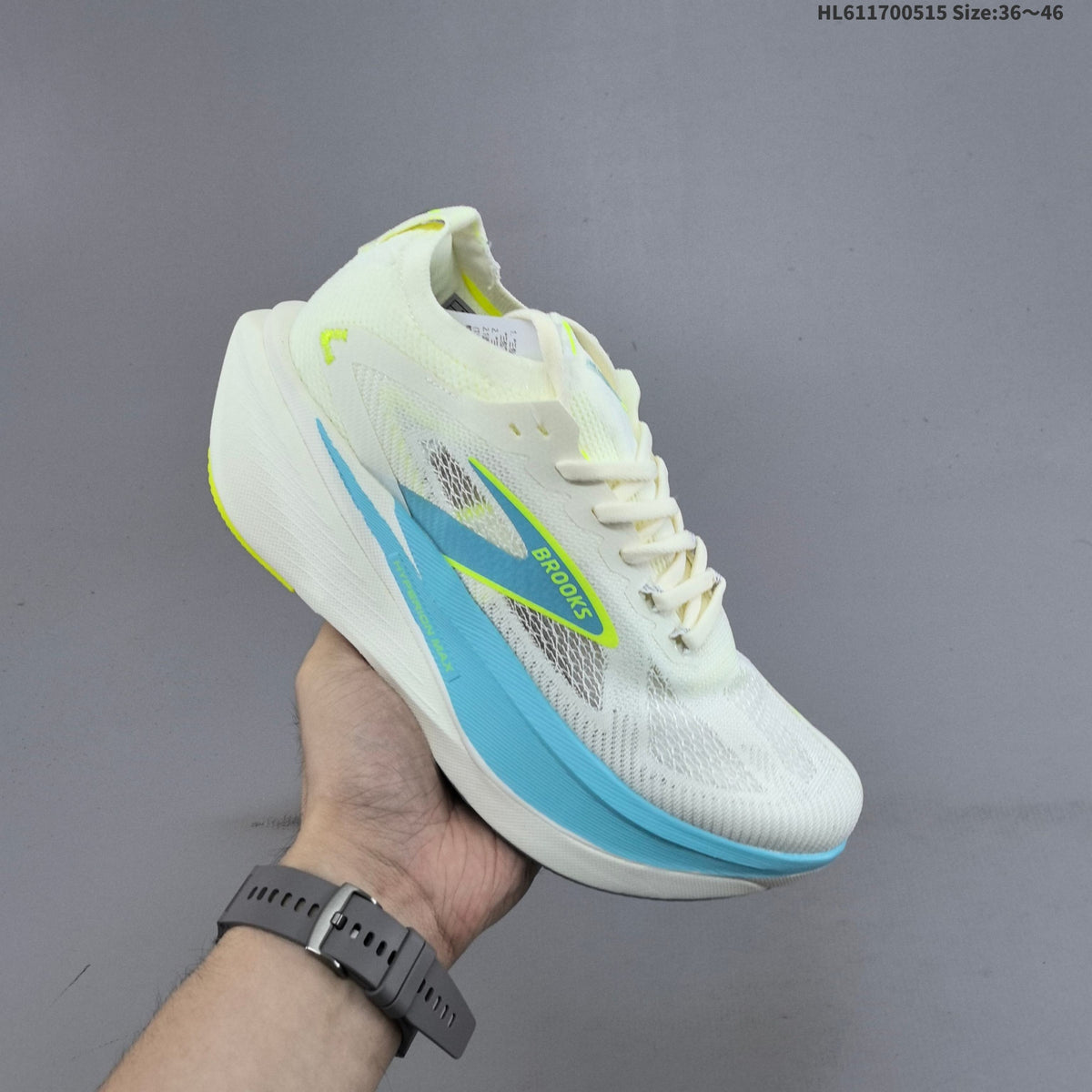 Brooks Hyperion Max 3 Running Shoes, in White Blue - product image from the listing.