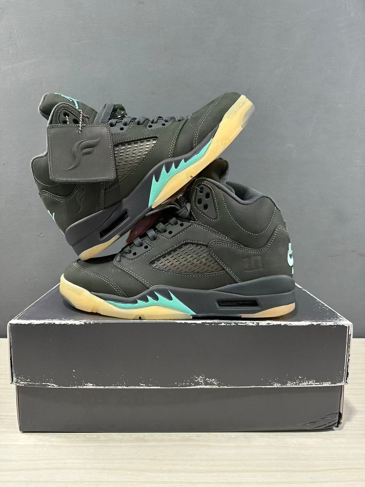 Air Jordan 5 Aqua Black Sneakers IU0734-001 - product image from the listing.