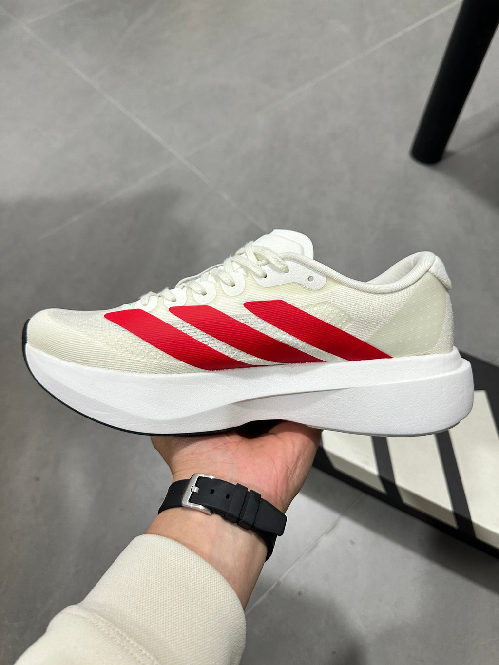 adidas Adizero Lightstrike Pro Running Shoes in White Red - product image from the listing.