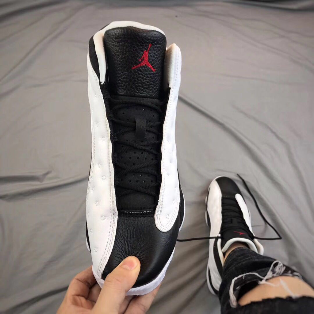 Air Jordan 13 He Got Game Sneakers in Black White Red - product image from the listing.
