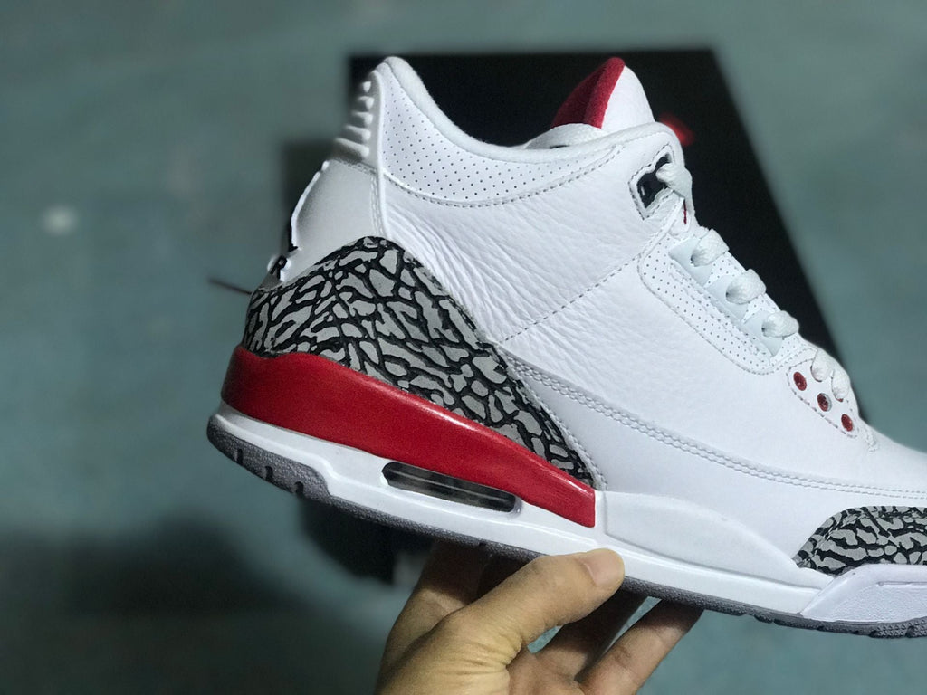 White Red Elephant Print Sneakers - Jordan 3 Retro - product image from the listing.