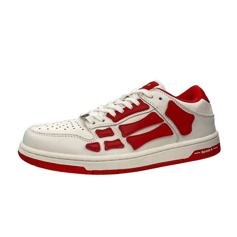 White Low-Top Sneakers in and Red MFS003-124 - product image from the listing.