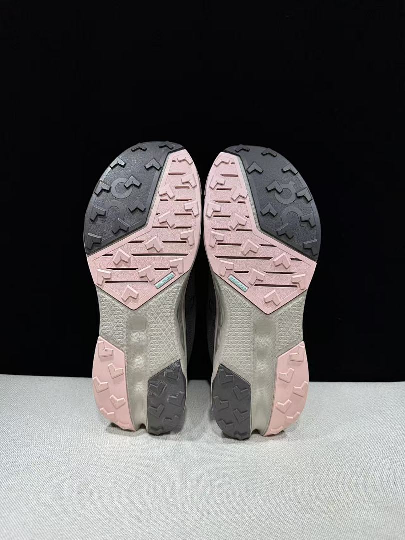 On Cloudsurfer Trail 2 Waterproof Trail Shoes Pink/Brown in Grey - product image from the listing.