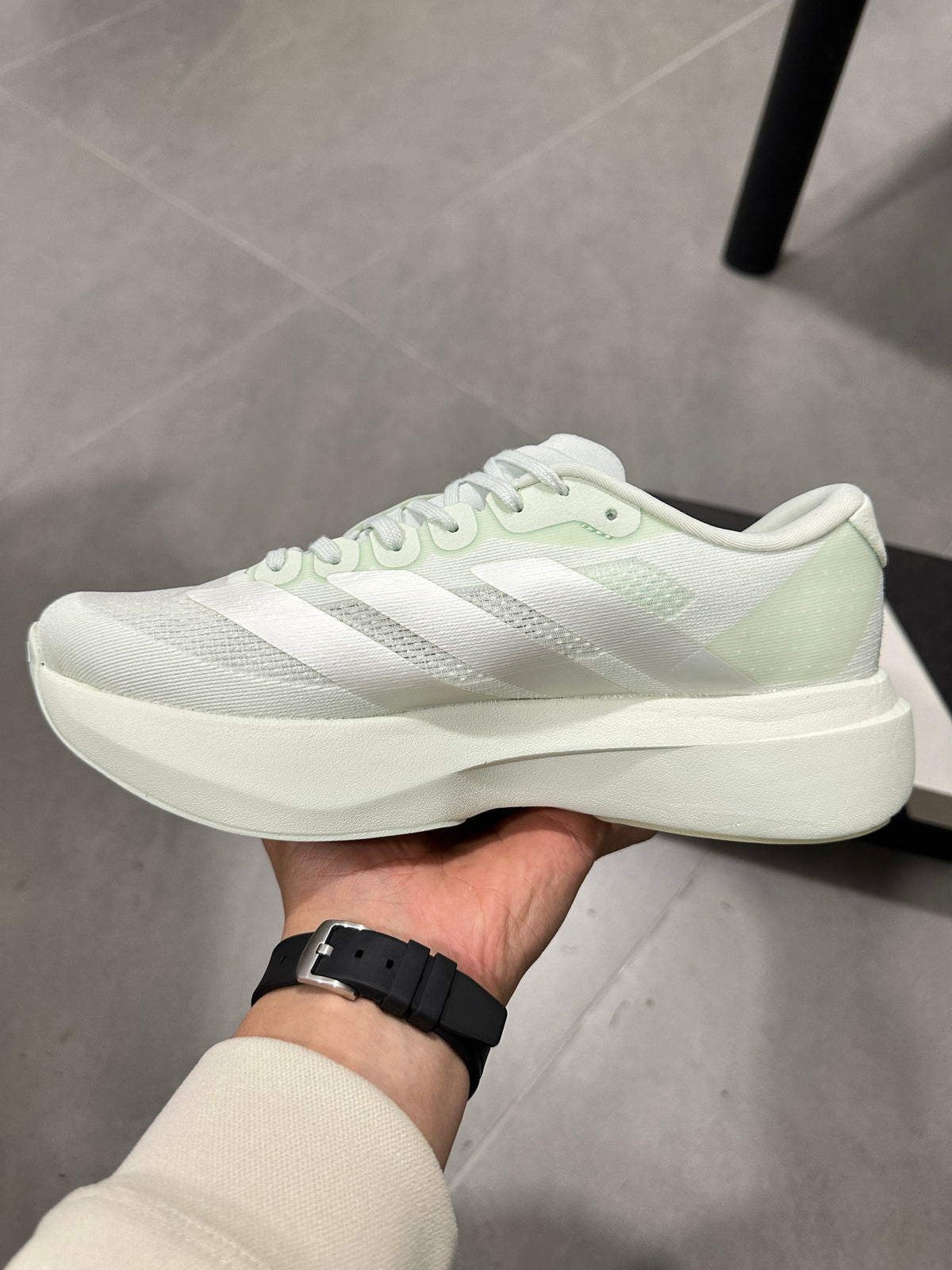 adidas Lightstrike Pro Running Shoes in White Green JR5840 - product image from the listing.