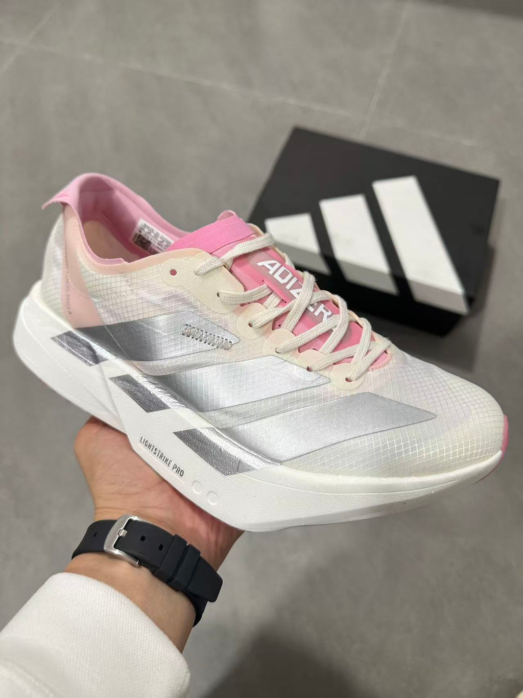 Nike Lightstrike Pro Running Shoes in White Pink JQ4445 - product image from the listing.