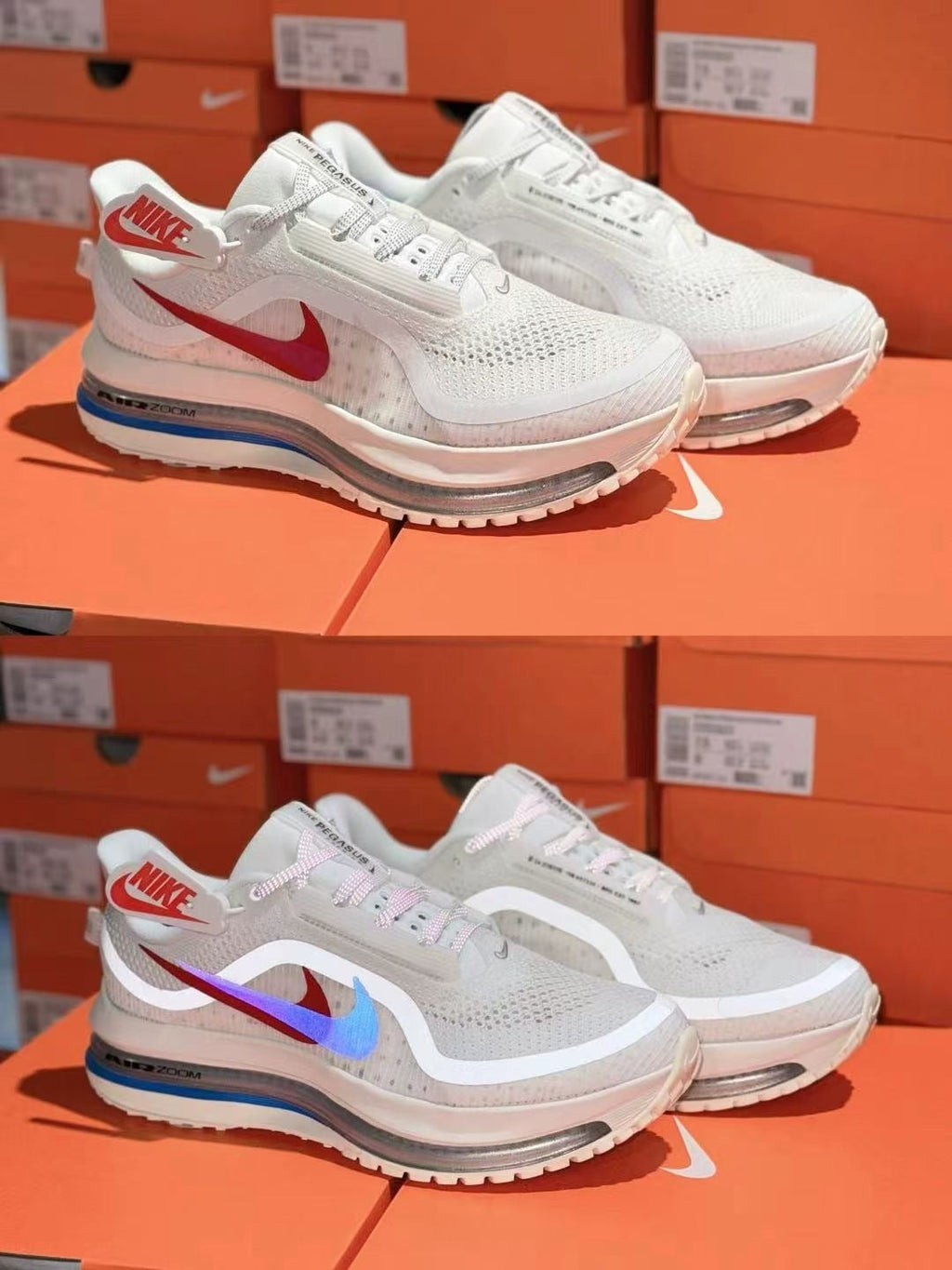 Nike Pegasus Premium Running Shoes in White Red IH7347-111 - product image from the listing.