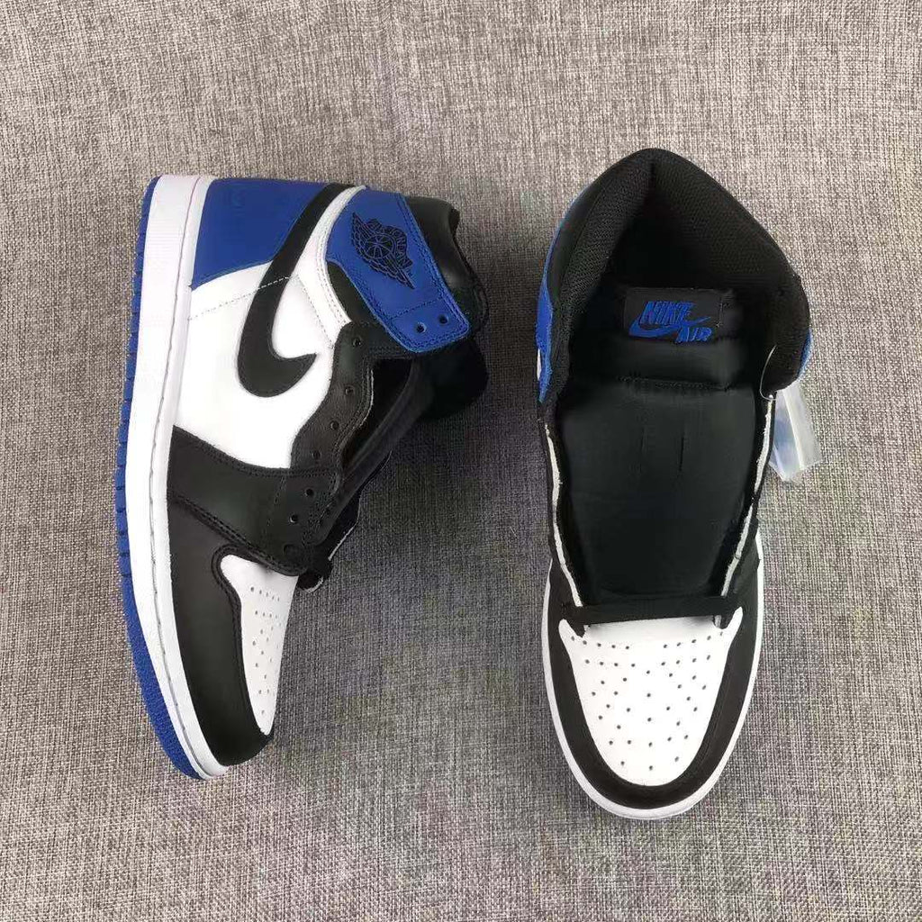 Jordan 1 Retro Fragment Sneakers in Black White Blue 716371-040 - product image from the listing.