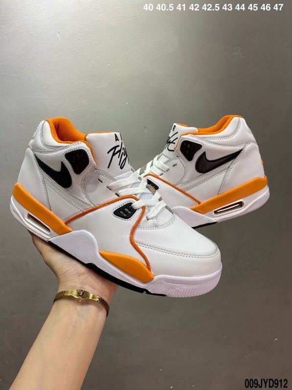 Nike Air Flight 89 Sneakers in White Orange Black - product image from the listing.