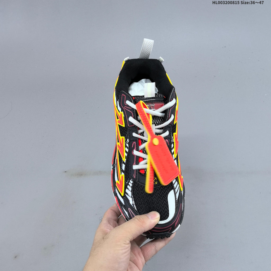 Black and Orange Off-White Be Right Back Low-Top Sneakers - product image from the listing.