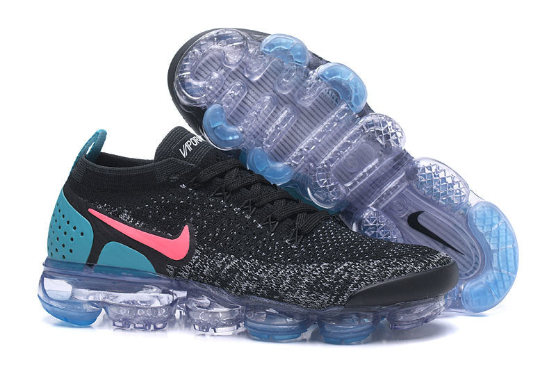 Nike Air VaporMax Flyknit 2 Sneakers in Black Turquoise - product image from the listing.