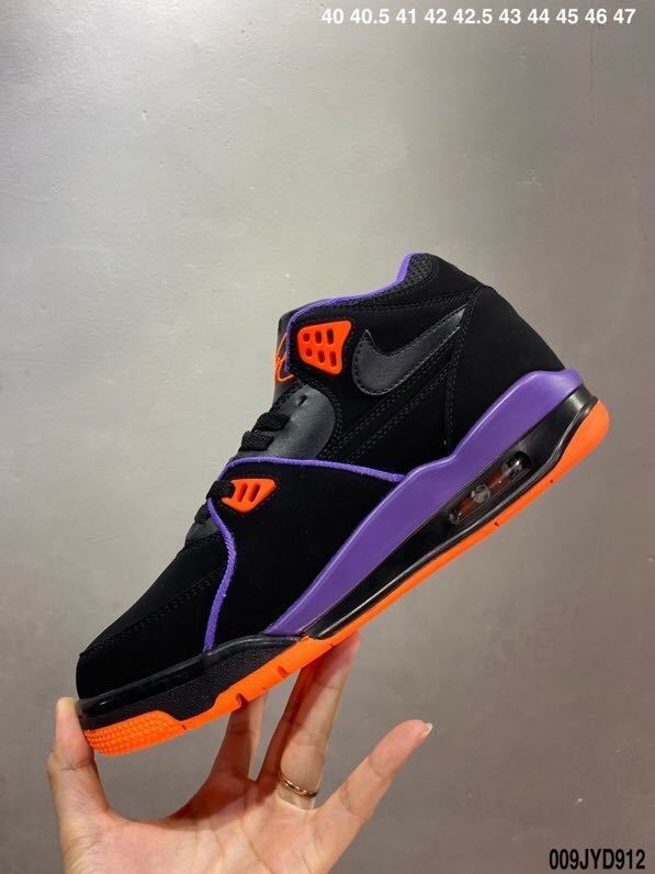 Nike Air Flight 89 Raptors Sneakers in Black Purple Orange - product image from the listing.