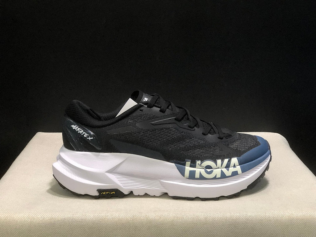 Black and Blue HOKA Mafate X Trail Running Shoes - product image from the listing.