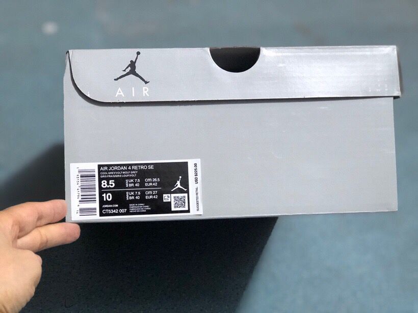Jordan 4 Retro Sneakers in Gray Green - product image from the listing.
