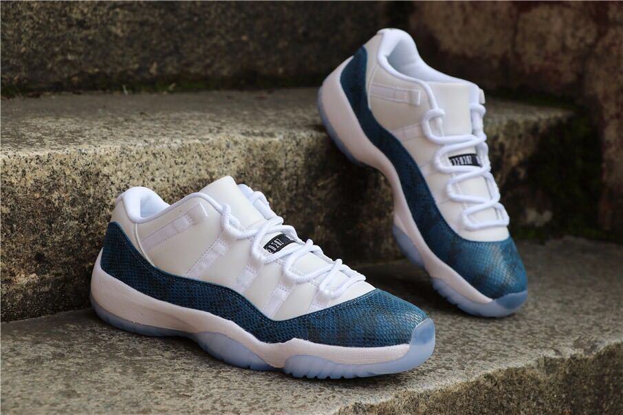 Navy Snakeskin Sneakers - Air Jordan 11 Low - product image from the listing.