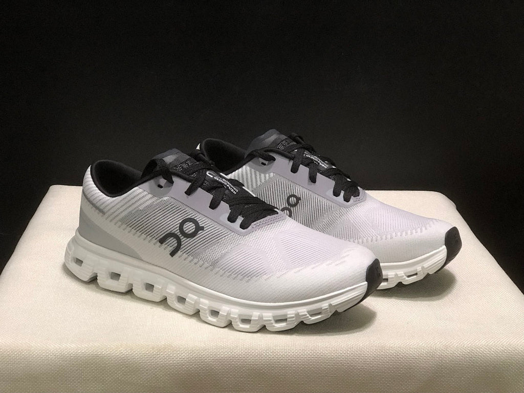 On Cloud 6 Push Sneakers in White Grey Black - product image from the listing.