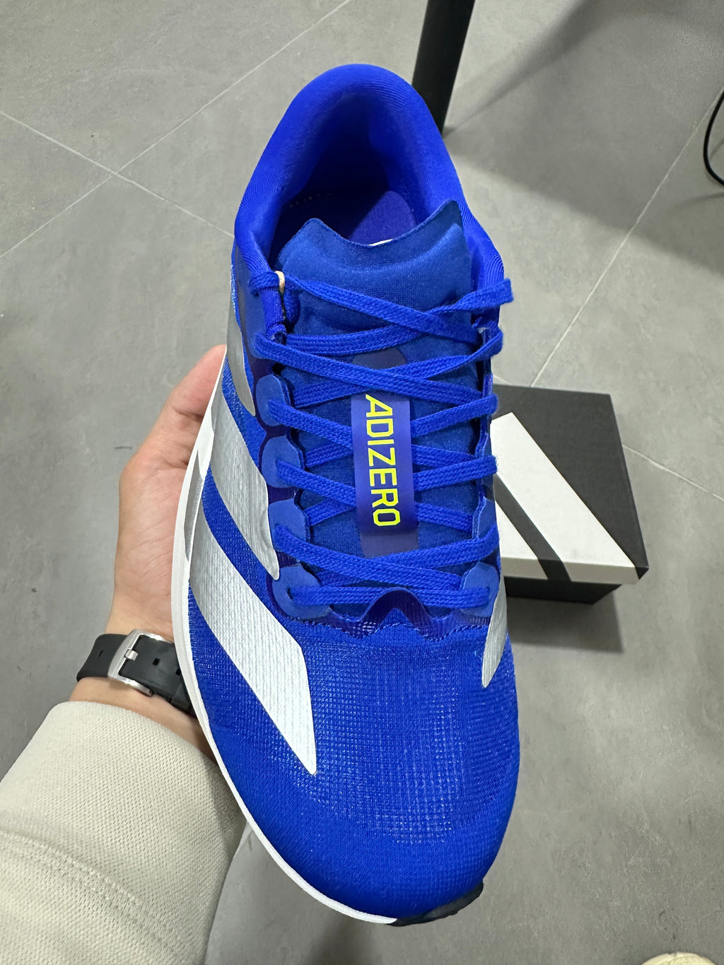 adidas Adizero Lightstrike Pro Running Shoes in Blue White - product image from the listing.