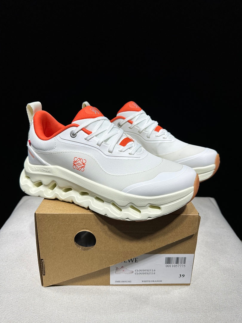 On x LOEWE Cloudtilt 2.0 Sneakers in White Orange - product image from the listing.