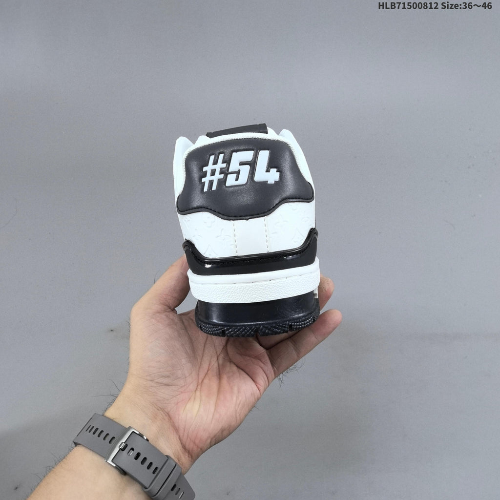 Louis Vuitton Low-Top Sneakers in White and Black - product image from the listing.