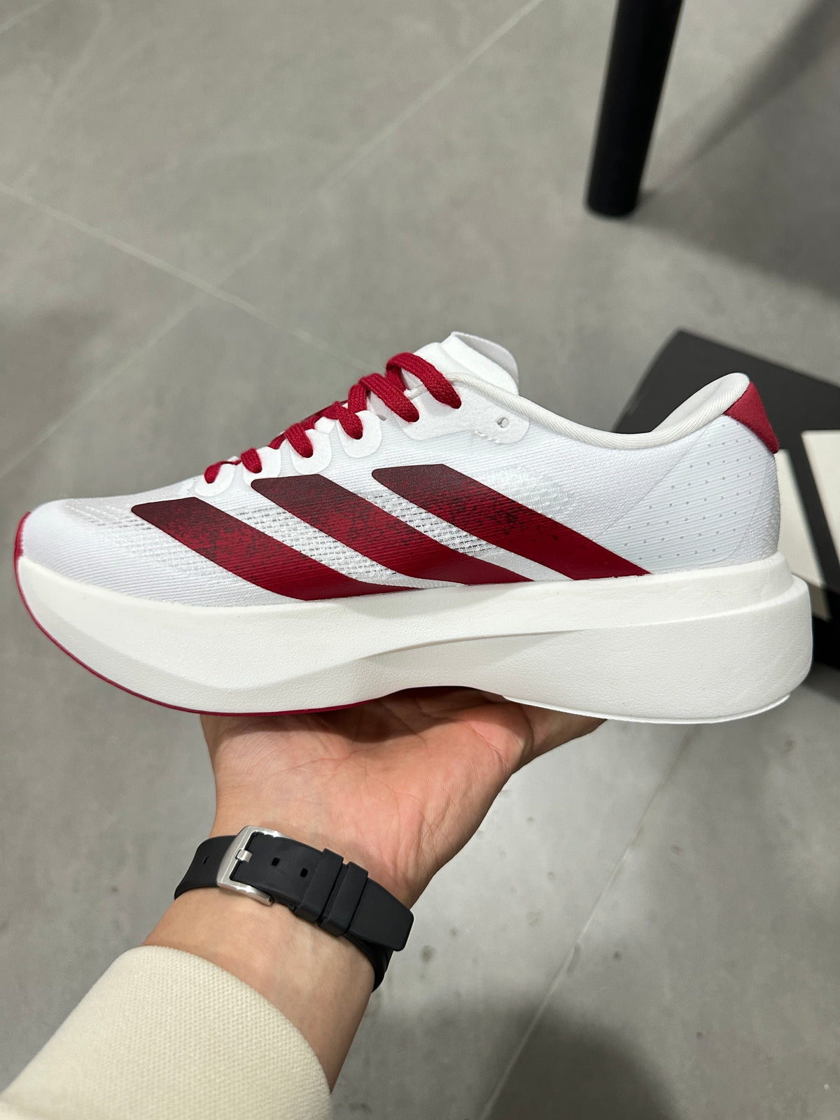 adidas Adizero Lightstrike Pro Running Shoes in White Red JQ4576 - product image from the listing.