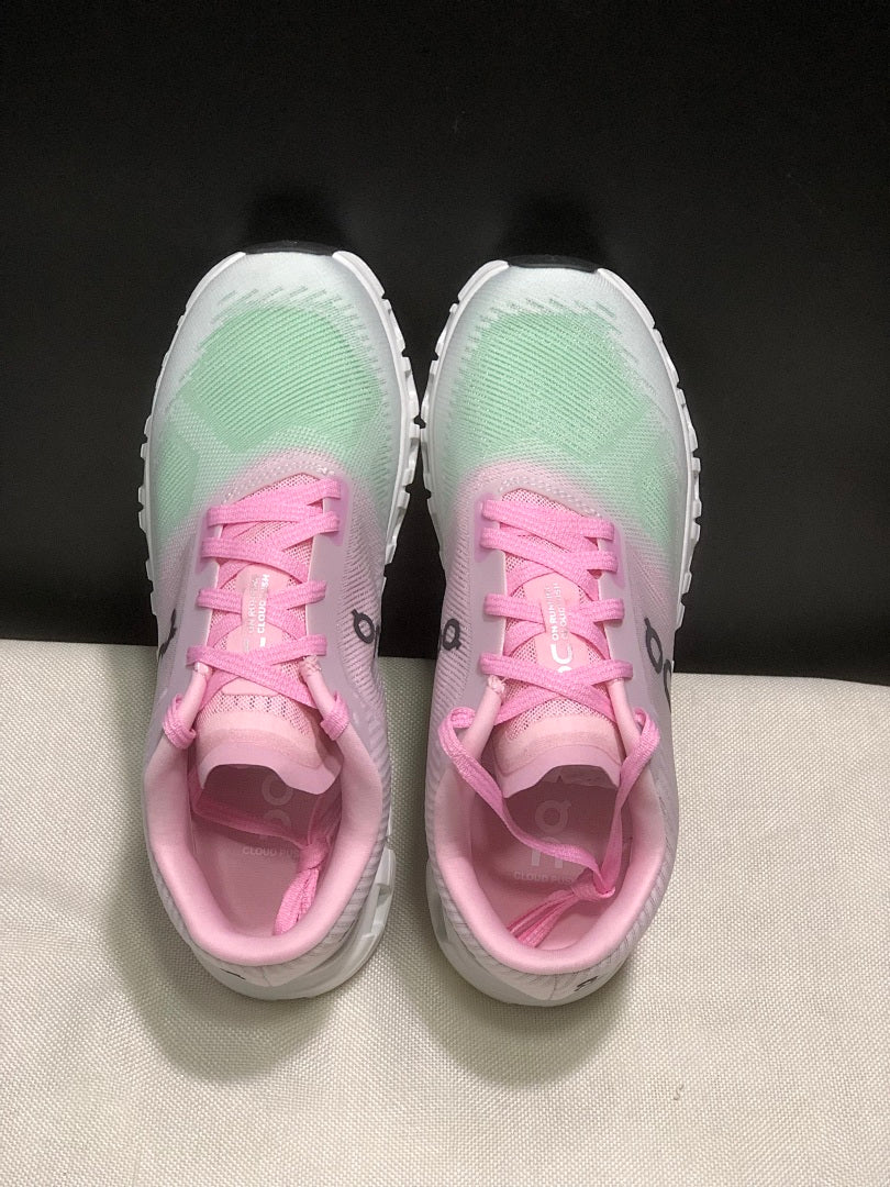 On Cloud 6 Push Sneakers in Pink, in Green and White - product image from the listing.