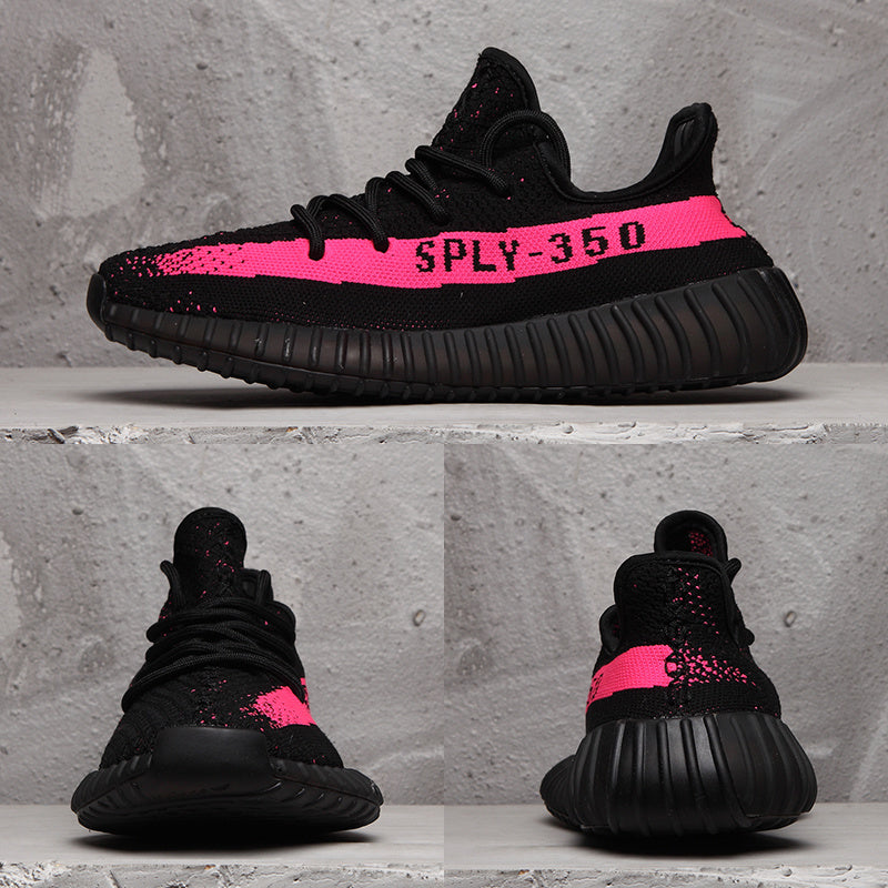 Yeezy Boost 350 V2 Sneakers in Black Pink - product image from the listing.