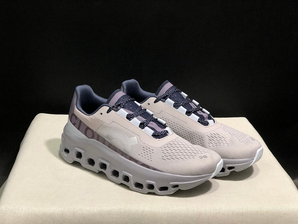 Gray and Purple On Cloudmonster Sneakers - product image from the listing.