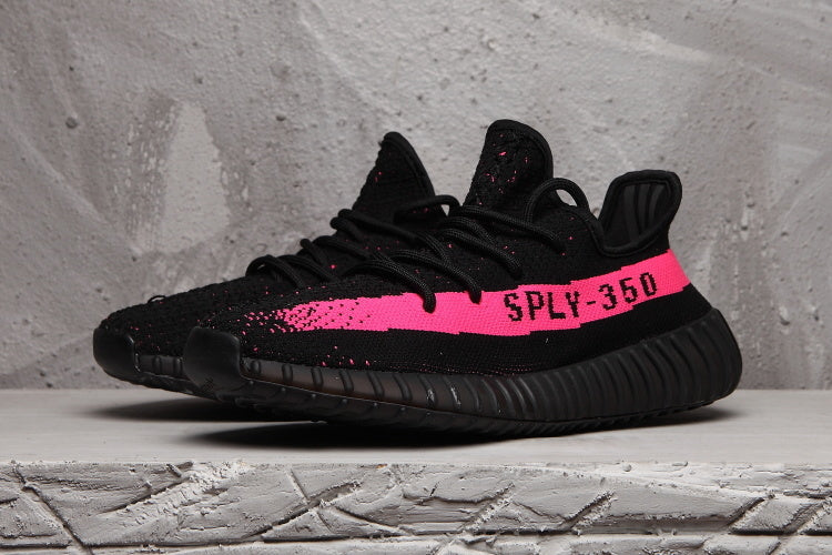 Yeezy Boost 350 V2 Sneakers in Black Pink - product image from the listing.