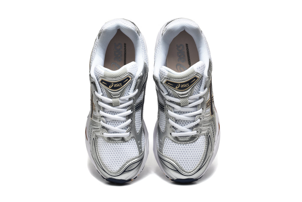 ASICS Gel-Kayano 14 Sneakers in White Silver - product image from the listing.
