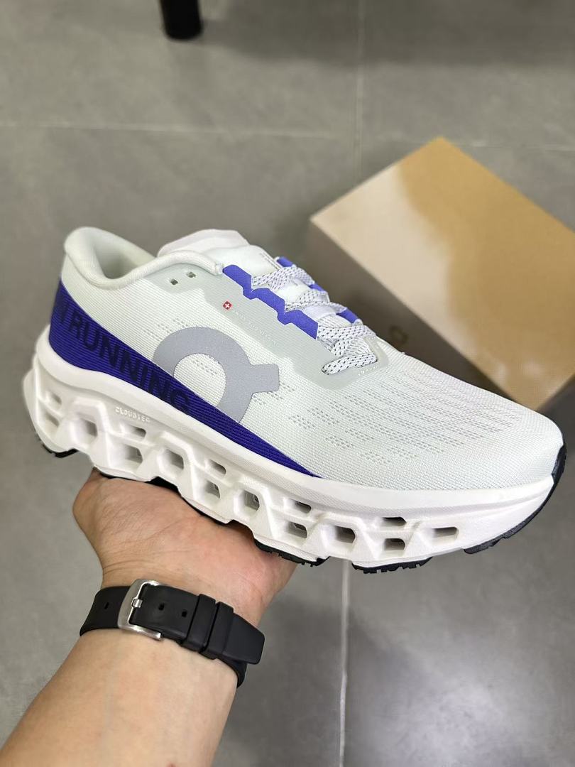White and Purple On Running Sneakers - product image from the listing.