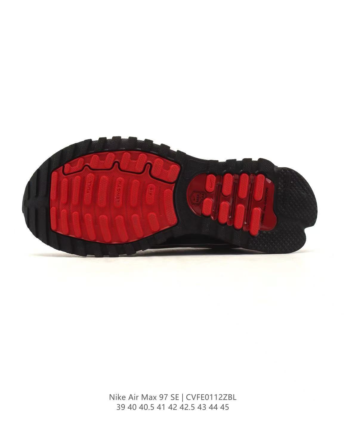 Nike Air Max 97 SE Sneakers in Black Red CVFE0112ZBL - product image from the listing.