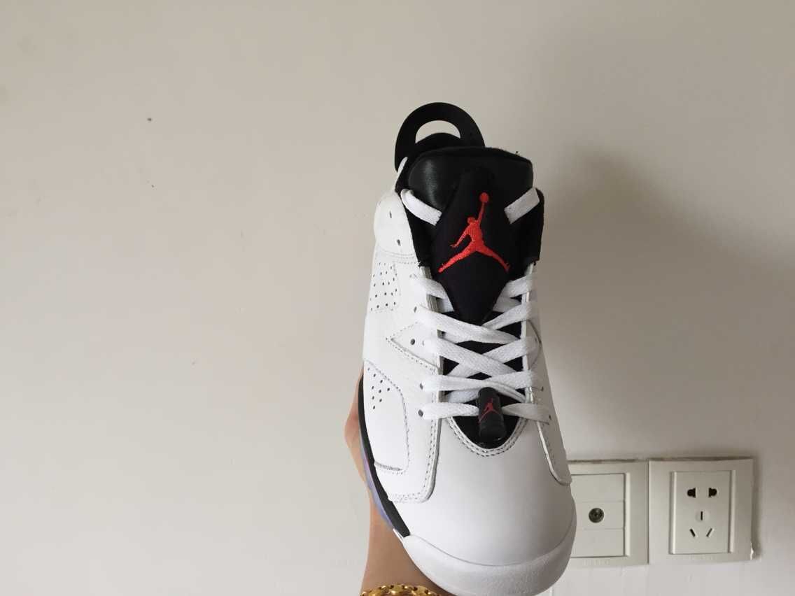 "Maldives" Jordan 6 Low White Black Red Sneakers - product image from the listing.