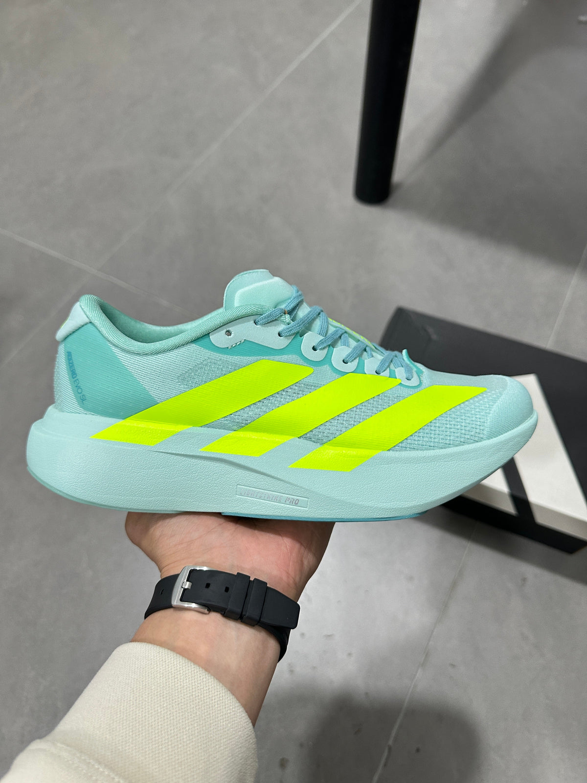 adidas Adizero Running Shoes Turquoise Neon in Yellow JS4452 - product image from the listing.