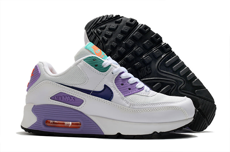 Women's Nike Air Max 90 White Purple Sneakers - product image from the listing.