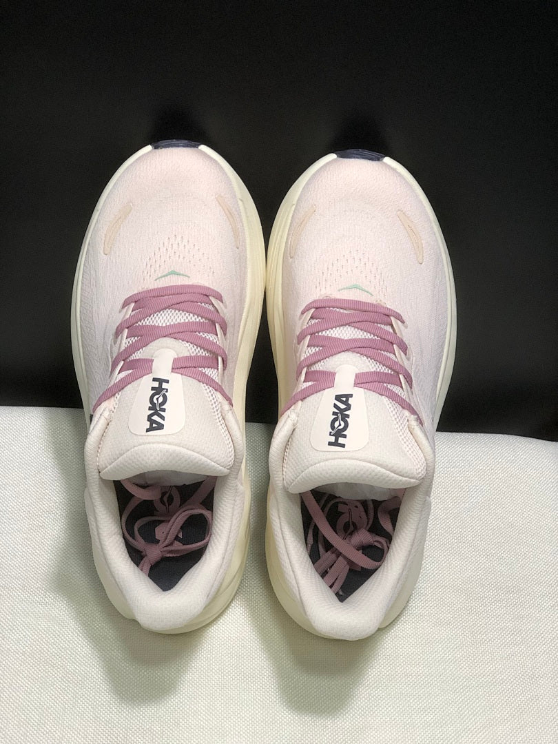Women's HOKA Arahi 8 Running Shoes, Pink and Mint - product image from the listing.