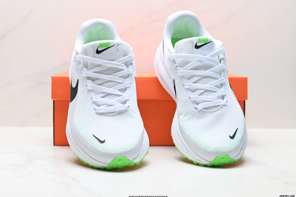 Nike Revolution 8 Running Shoes in White and Green - product image from the listing.