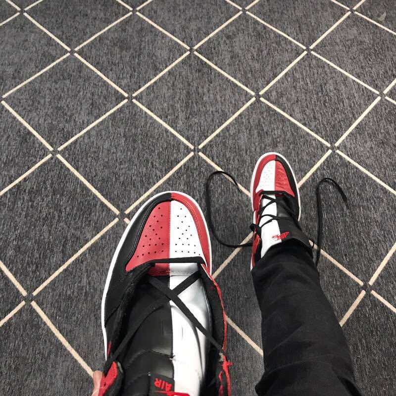 Air Jordan 1 High Sneakers in Black Red White - product image from the listing.