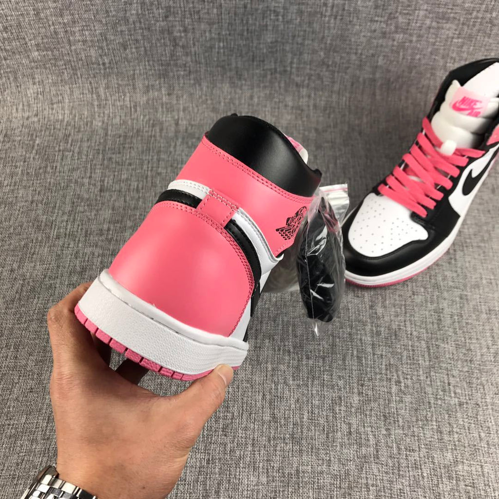 Air Jordan 1 High Sneakers Pink Black White 861428-101 - product image from the listing.