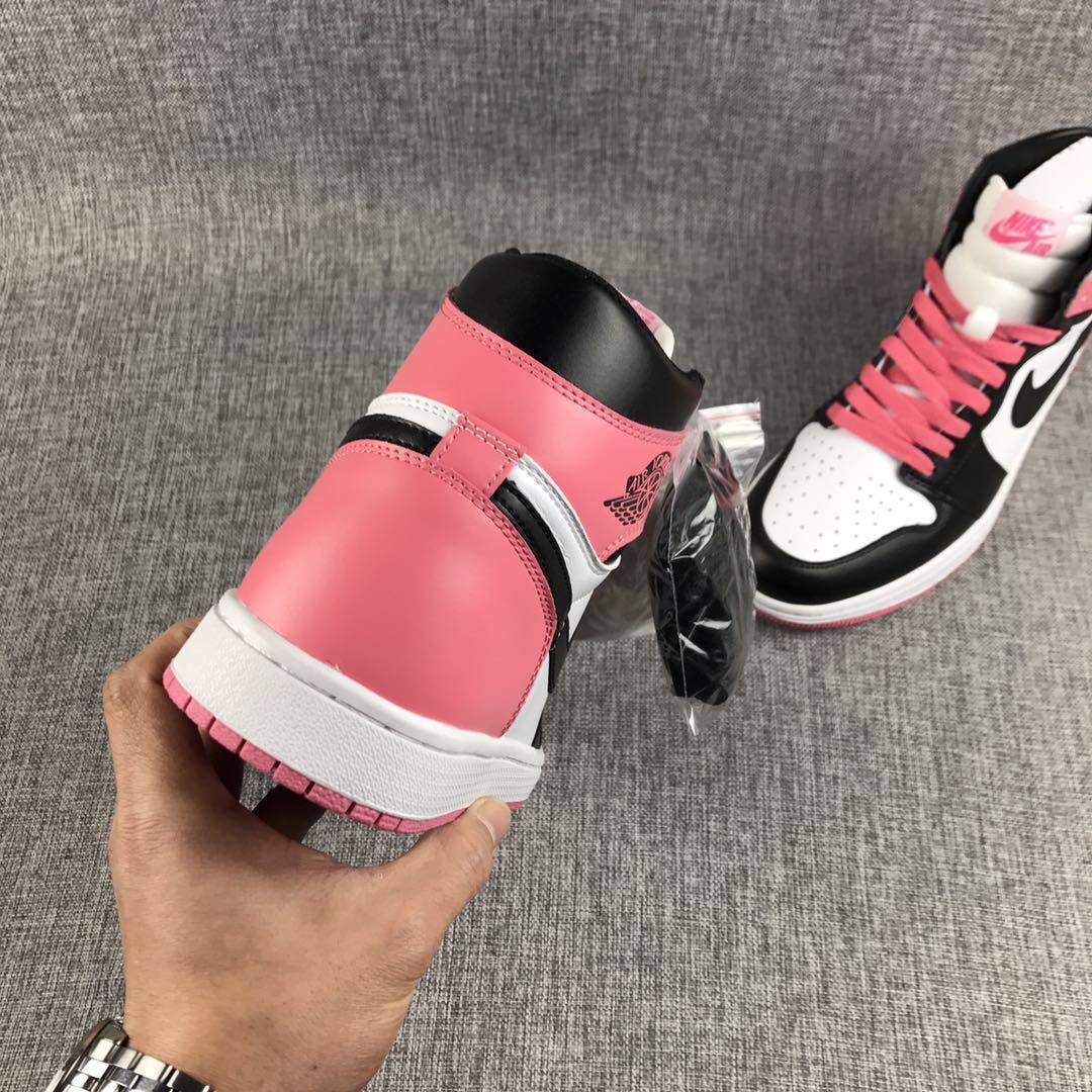 Air Jordan 1 High Sneakers Pink Black White 861428-101 - product image from the listing.