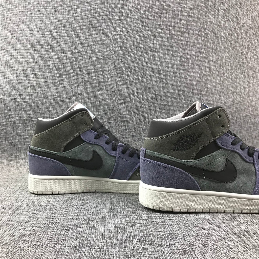 Jordan 1 Mid SE Sneakers in Grey Purple 852842-203 - product image from the listing.