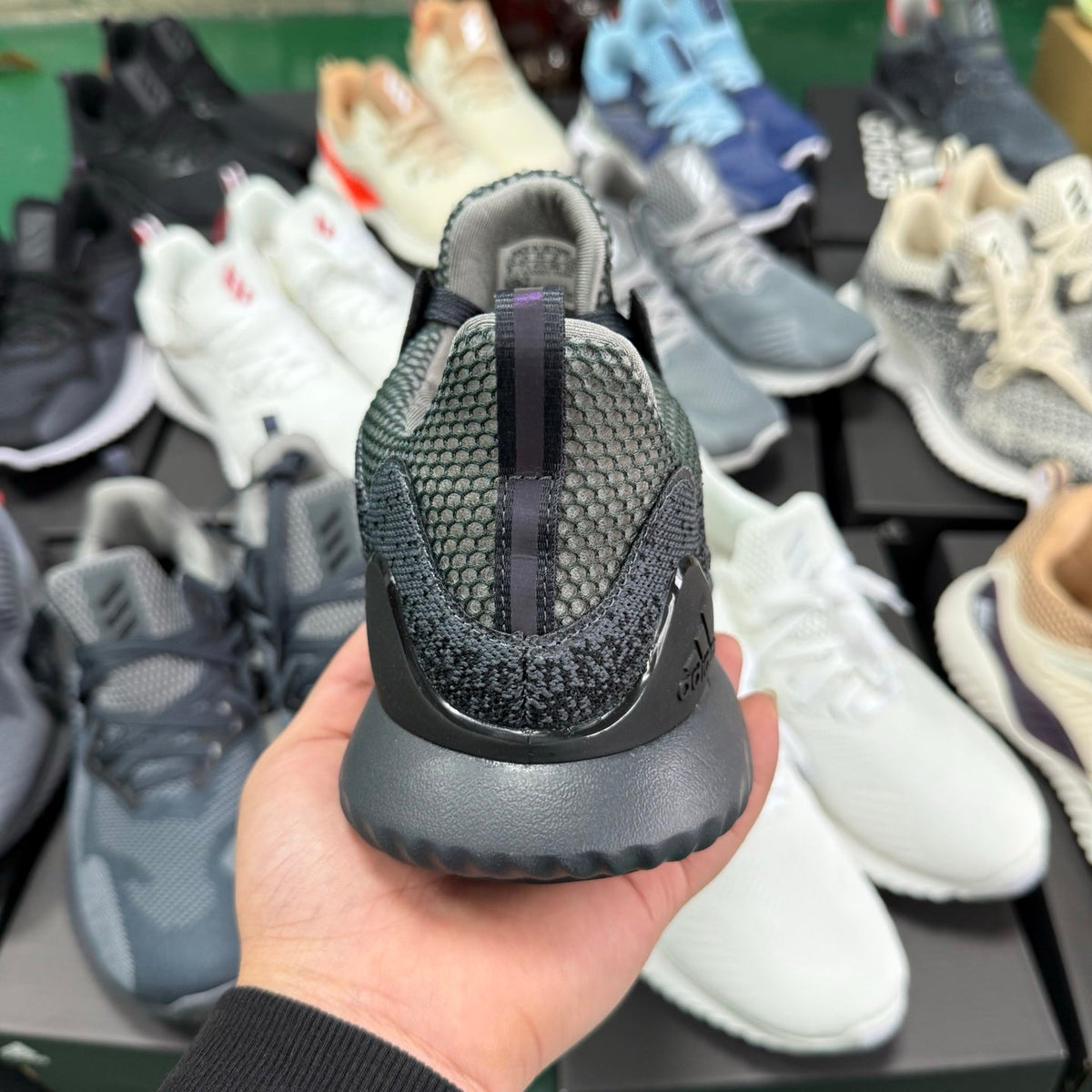 Dark Gray Green adidas AlphaBounce HPC Sneakers - product image from the listing.