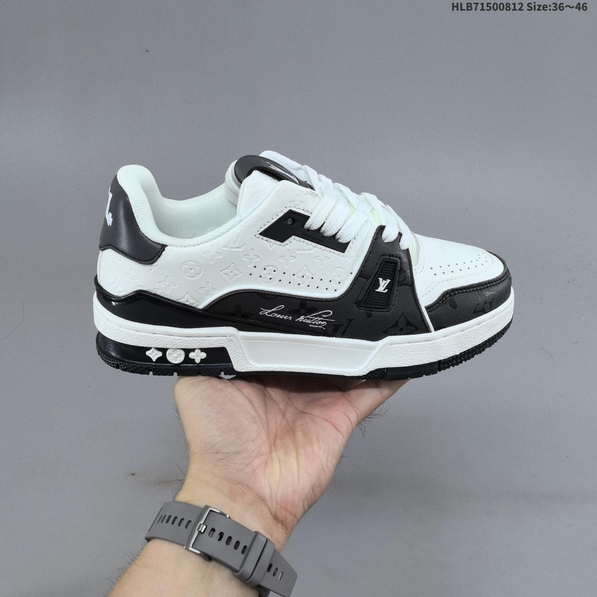 Louis Vuitton Low-Top Sneakers in White and Black - product image from the listing.