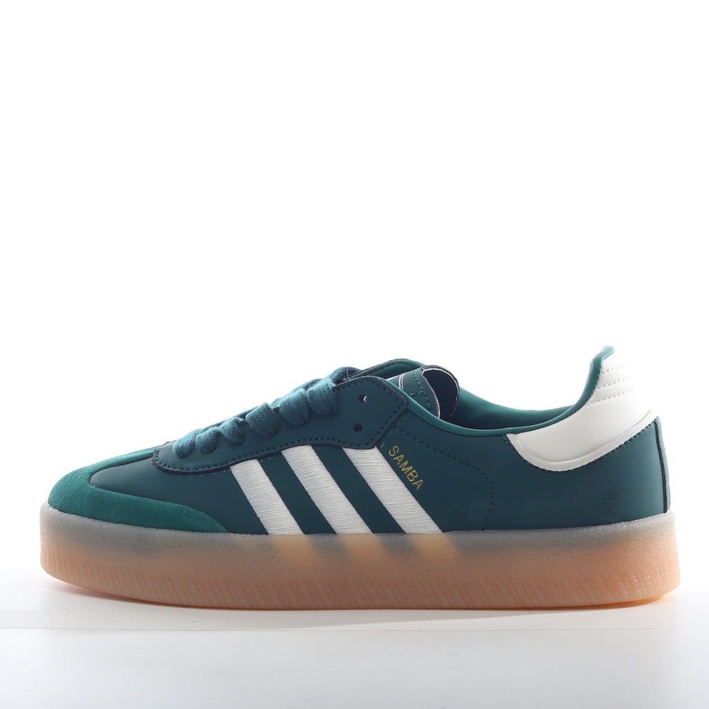 adidas Samba Vegan Teal and White Gum Sole Trainers - product image from the listing.