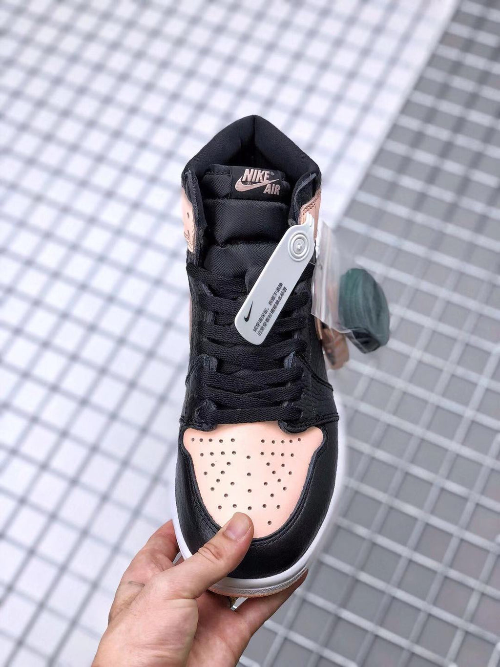 Air Jordan 1 High OG Crimson Tint Sneakers in Black Pink - product image from the listing.