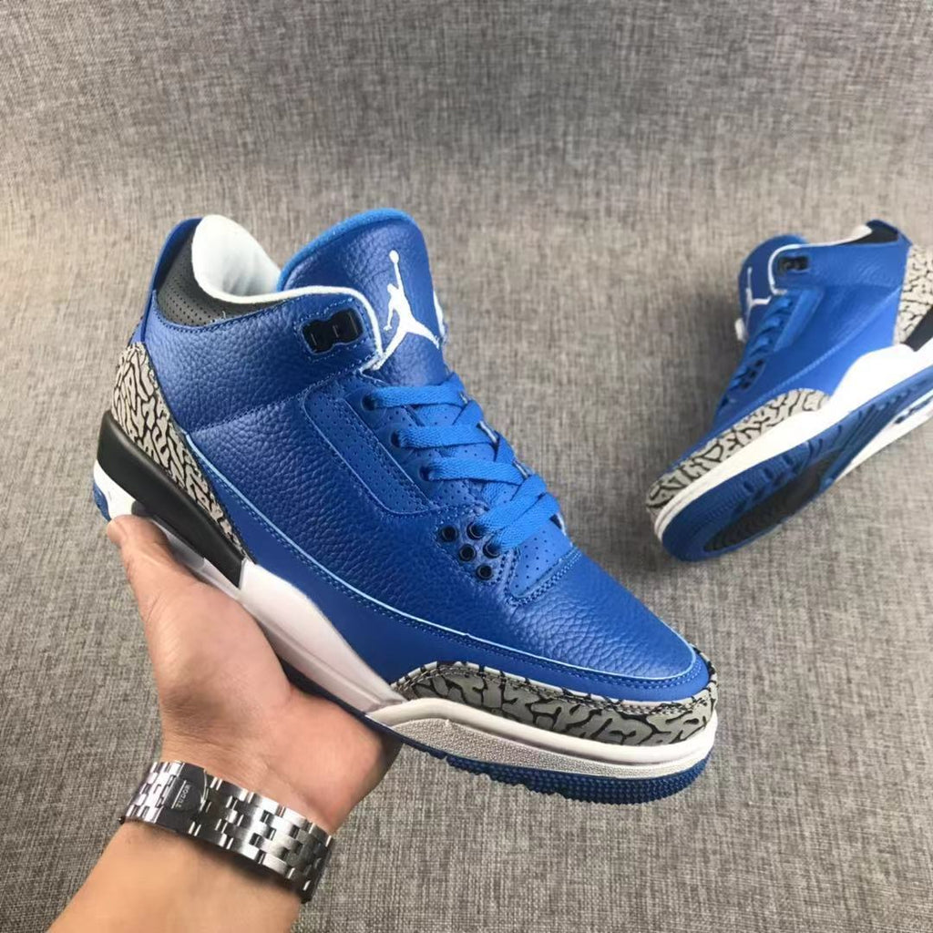 Air Jordan 3 Blue Elephant Print Sneakers - product image from the listing.